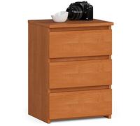AKORD Table de Chevet CL-3 avec 3 tiroirs | pour Le Salon, la Chambre, l'armoire, Le Bureau, Le Bureau | Design Moderne et Fonctionnel | L 40 x H 57 x P 35 cm, Poids 26 kg | Aulne