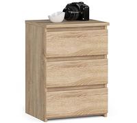 AKORD | Table de Chevet Commode CL-3 avec 3 tiroirs | pour Le Salon Chambre Armoire Bureau Bureau | Design Moderne et Fonctionnel | L40 x H57 x P35 cm, Poids 26 kg | Chêne De Sonoma