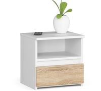 Table de chevet CL1 Blanche 40 cm 1 tiroir couleur Chêne Sonoma 40x35x40 cm