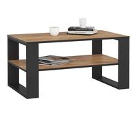 AKORD Table de Salon avec 1 étagère NOX | 92 x 45 x 53 cm | Table Basse Design Moderne | Tables Basses de Salon | Tableau Meuble de Rangement | Panneau Stratifié 16mm | Noir & Chêne Artisan