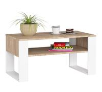 Table à café table basse DOMI Chêne Sonoma 92 cm couleur Blanc 92x53x45 cm