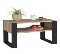 Table à café AKORD table basse DOMI Chêne Sonoma 92 cm couleur Noir 92x53x45 cm