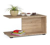 AKORD Table de Salon Margo | L90 x H45 x P50 cm | Table Basse Design Moderne | Tables Basses de Salon Base Bar Minimaliste | Tableau Meuble de Rangement Chambre | Panneau Stratifié 16mm