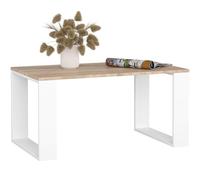 AKORD Table de Salon NOX | 92 x 45 x 53 cm | Table Basse Design Moderne | Tables Basses de Salon | Tableau Meuble de Rangement | Panneau Stratifié 16mm | Blanc & Chêne Sonoma