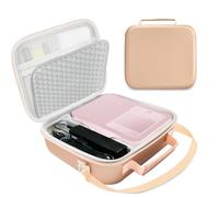 Akouta Étui rigide compatible avec imprimante photo compacte sans fil Canon SELPHY CP1500/CP1300/CP1200, convient pour l'extérieur et les voyages, populaire et pratique (or rose, étui uniquement)