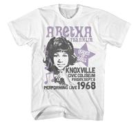 AKOXBFH Aretha Franklin Knoxville 1968 Men's T Shirt Civic Coliseum Performing WhiteXL