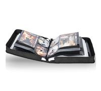 AKOZLIN Boîte de rangement pour DVD CD avec feuilles de titre extra larges, porte-reliure portable, portefeuille, album, pochette DVD, boîte de rangement pour films de protection, 200 unités de