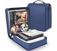 AKOZLIN Boîte de rangement pour DVD CD avec feuilles de titre extra larges, porte-reliure portable, portefeuille, album, étui DVD, boîte de rangement pour films de protection, 200 unités de disques