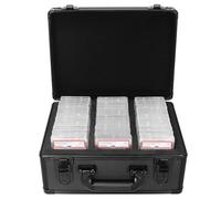 AKOZLIN Étui de rangement en alliage d'aluminium compatible avec 100 cartes de sport compatible avec PSA, CSG, BGS et chargeurs supérieurs, 35,6 x 26,7 x 18,2 cm