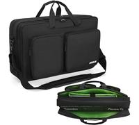 AKOZLIN Étui de transport pour pilotes DJ Pioneer DJ Lite DDJ-SB3/DDJ-SB2/DDJ-400/DDJ-RB, organiseur de contrôleur DJ, sac de transport avec bandoulière, Extérieur noir, intérieur vert, DDJ SB
