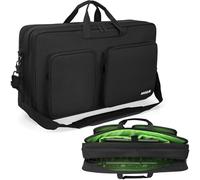 AKOZLIN Étui de transport pour pilotes DJ Pioneer DJ Lite DDJ-SB3/DDJ-SB2/DDJ-400/DDJ-RB, organiseur de contrôleur DJ, sac de transport avec bandoulière, Extérieur noir, intérieur vert, DDJ SR