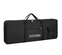 AKOZLIN Housse de clavier portable rembourrée 76 touches - Dimensions : 116,8 x 13,5 x 45,7 cm - Sac de transport pour clavier de piano électrique (noir+jaune)