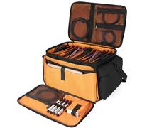 AKOZLIN Sac de Rangement pour câbles avec séparateurs Amovibles, Orange/Noir, 26.4"x12.2"x12.2", Voyage