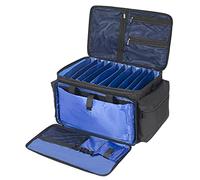 AKOZLIN Sac de rangement pour câbles DJ avec séparateurs détachables et sacs à câbles inférieurs pour musiciens, sac de voyage pour DJ pour ordinateur portable de 15,6 pouces, équipement DJ