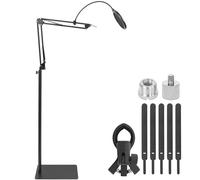 AKOZLIN Support de micro avec base lestée réglable en hauteur de 40 à 120 cm avec vis de 0,9 cm à 1,6 cm, filtre anti-pop, clip de micro et attaches de câble pour Blue Yeti, SM7B, AT2020 et plus