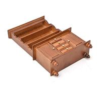 Akozon 1:12 Mini Cabinet de Bibliothèque de Poupées en Bois avec 4 Tiroirs Design à Trois Couches (Brown)