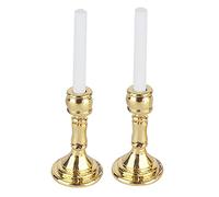 Akozon 1 Paire de 1:12 Scale Dollhouse Golden Candlestick Miniatures Déco Simulated Boldle Poldlers pour Dollhouse Decor