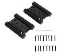 Akozon 1 Paire de Charnières à Ressort à Double Action en Acier Inoxydable à Fermeture Automatique, Charnière de Porte Plaquée Noir pour Armoires et Armoires