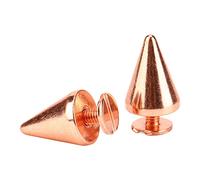 Akozon 100 Ensembles Punk Cône Pointes étalons électroplités en or Rose Déco pour la Mode et les Accessoires de Bricolage (10 * 14 mm)