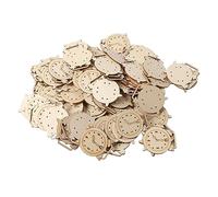 Akozon 100pcs Coupés d'alarme en Bois Inachevés Diy Tranches en Bois Peint à la Main pour l'artisanat et la Décoration Intérieure