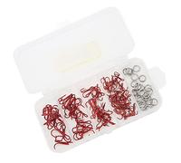 Akozon 100pcs Crochets de Pêche Triples Ensembles de Triples Barbelés en Acier élevé en Carbone Haut de Gamme avec Anneau Double et Boîte de Rangement pour la Pêche d'eau Douce et d'eau Salée