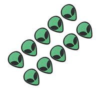 Akozon 10pcs Green Alien Head Broidered Patch Decorative Iron sur des Autocollants en Tissu pour Vêtements