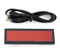 Akozon 110-240V Badge LED Étiquette à Rechargeable Programmable Nom Message Digital LED Rouge Défilant Signe/Insigne de Nom/Panneau d'affichage d'étiquette de Message