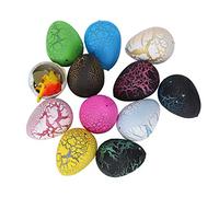 Akozon 12 Emballages de Dinosaures Incubant Les œufs pour Les Ornements de Croissance du de Production (3 Fissures mélangées avec 12 Couleurs)