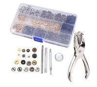 Akozon 120 Set Snap Snap Fastener Kit 6 Color Metal Bouton Appuyez sur les Goujons avec des Outils d'installation pour le Cuir et les Tissus
