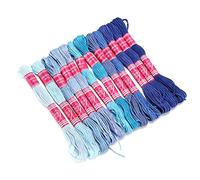 Akozon 12pcs Gradient Bright Color Polyester Broderie Thread Set pour les Amateurs d'artisanat (couleur bleue)