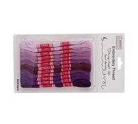 Akozon 12pcs Gradient Bright Color Polyester Broderie Thread Set pour les Amateurs d'artisanat (PURPLE)