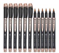 Akozon 12pcs Marker de Peinture Métallique à Pointe Douce Définit le Séchage Rapide, étanche, les Marqueurs à Base d'eau pour la Roche, la Céramique, le Tissu, le Bois, le Plastique et le Verre
