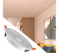 Akozon 12W Ac85 265V Led Plafonnier Downlight avec Capteur de Corps Humain Lampe Encastrée élégante pour Usage Intérieur à la Maison Blanc Chaud 3000K (Blanc chaud)