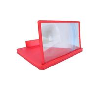 Akozon 14 Loupe D'écran de Téléphone Portable Amplificateurs D'écran sur Support Pliable Films Vidéos (Rouge)