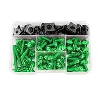 Akozon 177 pièces moto vis carénage boulon Kit universel M5 M6 adapté pour Sportbikes(vert)