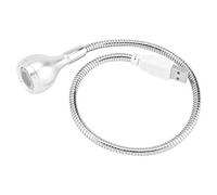 Akozon 1W Long Cou Flexible Portable USB Lumière LED Lampe de Lecture de Nuit Argent Blanc Chaud (Lumière Chaude)