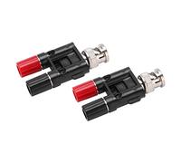 Akozon 2 Pack Bnc Mâle à Double 4 Mm Banane Socket de Liaison au Socket Post RF Connecteur Adaptateur Séparateur Coaxial