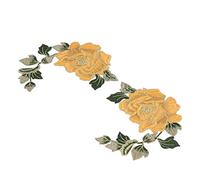 Akozon 2 Pack Flower à Broder Fer sur des Taches Beaux Appliques Florales pour les Vêtements de Bricolage, les Vestes, les Sacs et Plus (YELLOW)