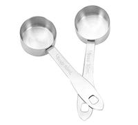 Akozon 2 Pcs 30 Ml de café en Acier de Moins avec des Cuillères à Mesure Parfaites pour le café et le Lait en Poudre