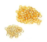 Akozon 200 Pièces 6mm Chaussures en Laiton doré œillets Rivets Creux pour Bricolage Artisanat et Accessoires en Cuir Faits à la Main