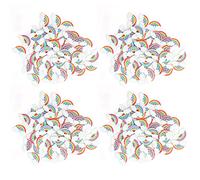 Akozon 200pcs Boutons en Bois Arc-en-ciel pour Artisanat Bricolage Accessoires Déco Peints avec 2 Trous pour