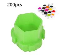 Akozon 200pcs Tasses d'encre de Tatouage en Nid d'abeille - Supports Pient Empilables pour Maquillage Permanent - Rénits 'encre en Plastique à économie 'espace en Rose (GREEN)