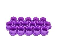 Akozon 200pcs Tasses d'encre de Tatouage en Nid d'abeille - Supports Pient Empilables pour Maquillage Permanent - Rénits 'encre en Plastique à économie 'espace en Rose (PURPLE)