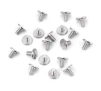 Akozon 20pcs Set en Laiton Fiffite à Tête Plate à Tête Plat Rivets Ongles Vis pour les Fournitures de Réparation d'artisanat en Cuir 8 Mm (5 millimètres)