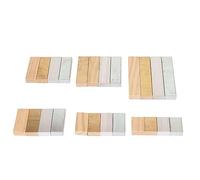 Akozon 24pcs Les Cubes de densité Scientifique Définissent des Blocs de densité Polis et en Aluminium, en Fer et en Bois pour le Laboratoire et la Ducation