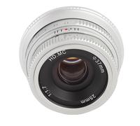 Akozon 25 Mm F1.7 Lentille de Mise au Point Manuelle pour Les Caméras FX Mont, Compatible avec X-E1 X-E2 X-A5 X-A7 X-S10 X-S1 X-M5, Lentille Fixe Prime (Silver)