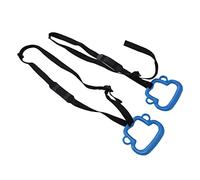 Akozon 2pcs Anneaux de Gymnastique de la Forme Ergonomique de la Forme de Singe des Anneaux pour la Charge de Jeu en Plein Air Portant 150 Kg avec Sangles Réglables (Blue)