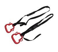 Akozon 2pcs Anneaux de Gymnastique de la Forme Ergonomique de la Forme de Singe des Anneaux pour la Charge de Jeu en Plein Air Portant 150 Kg avec Sangles Réglables (Rouge)