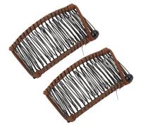 Akozon 2pcs Clips de Cheveux de Banane Vintage Fil de Fil tissé en Métal Cincher Peigne pour Coiffage sans Effort Idéal pour le Bureau, les Voyages et Usage Quotidien (café noir)