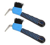 Akozon 2PCS Horse Hof Pick Brushes Tool de Nettoyage de Sabot Premium avec Poignée en Caoutchouc à Toucher Doux pour Soins équins